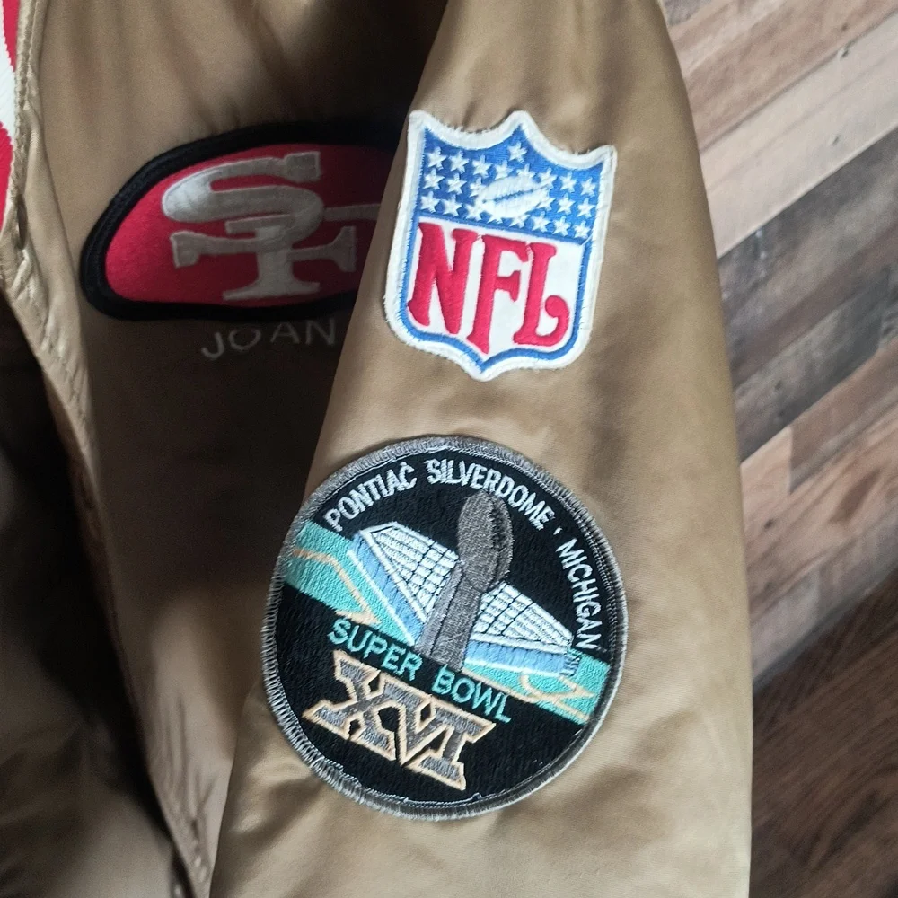 VTG NFL Super Bowl 19 Champions San Francisco 49ers Gold Bomber Starter Jacket - Picture 12 of 17